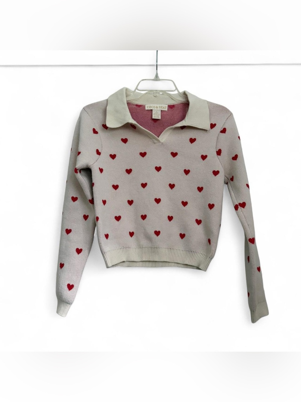 Coco & Shay Heart Print Sweater